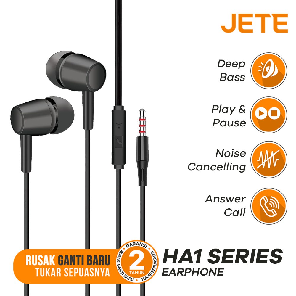 Headset Earphone JETE HA1 - Garansi 2 Tahun