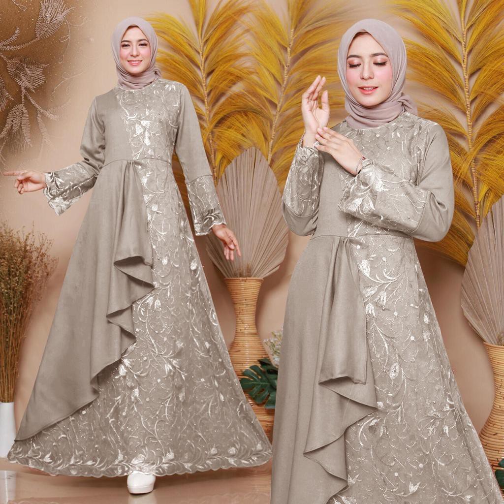 (MODEL BARU) SIZE M,L,XL,XXL/GAMIS ZOLANA/GAMIS BRUKAT TILE/GAMIS MUSLIM/GAMIS KONDANGAN/GAMISCANTIK