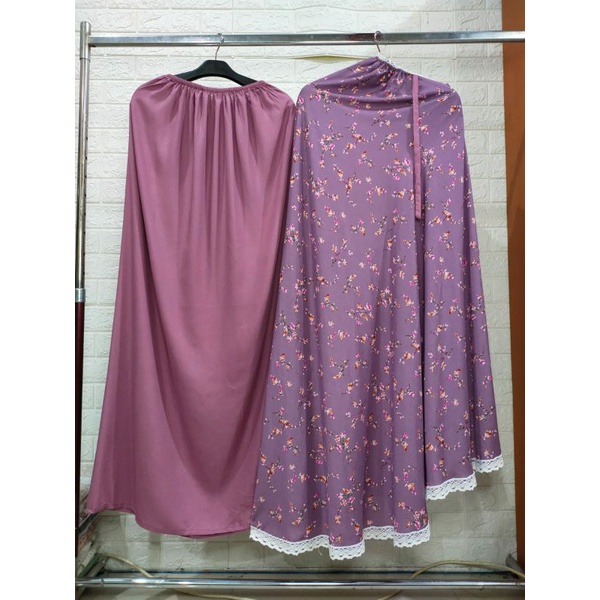MUKENA RAYON DEWASA JUMBO MOTIF BUNGA LILY ( RAYON PRINTING) KERUT KENING