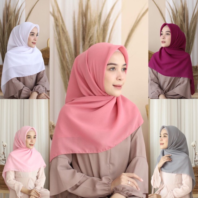 BELLA SQUARE HIJAB SEGIEMPAT " WARNA PART 2 " POLYCOTTON PREMIUM TERMURAH BISA [
