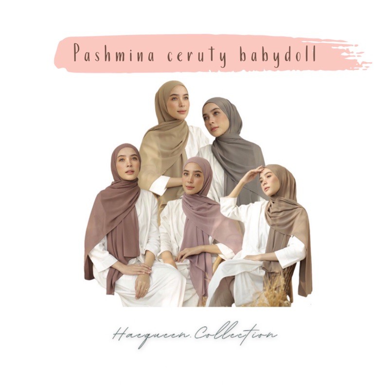 PASHMINA CERUTY BABYDOLL PREMIUM JAHIT TEPI HIJAB HITS 75 x 180 [ COD ]