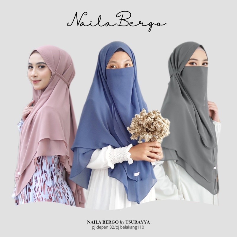 (PART 1)NAILA BERGO TALI/KHIMAR TALI 2 LAYER CERUTY