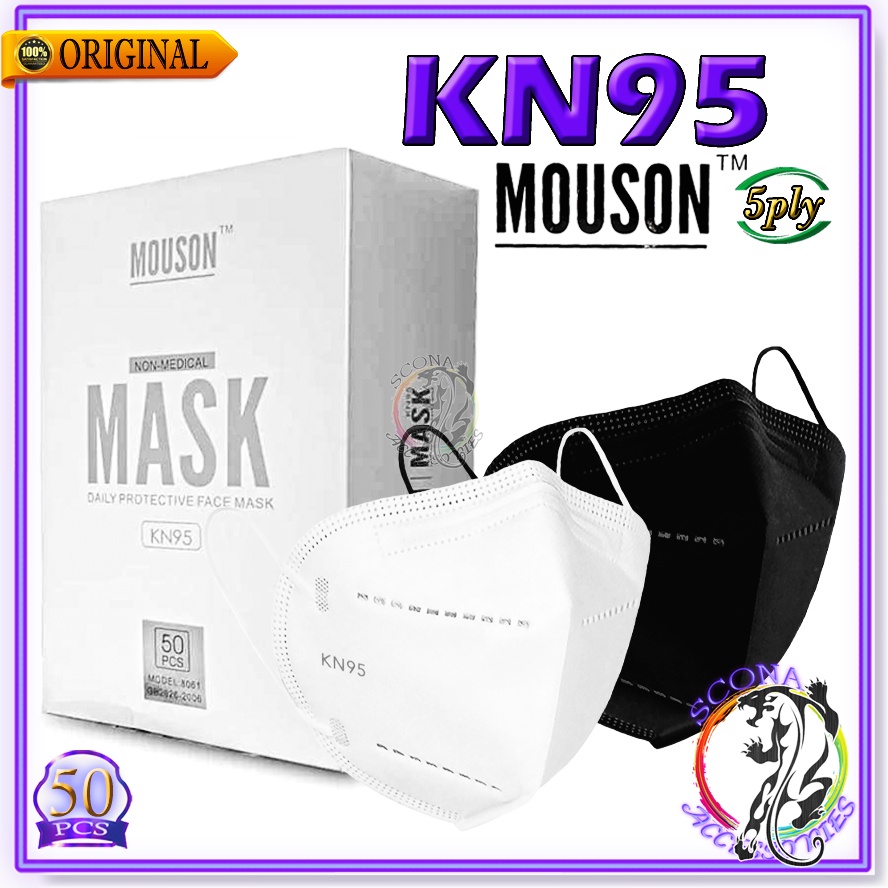 50PCS MASKER KN95 MOUSON 5PLY IZIN KEMENKES MASKER PREMIUM