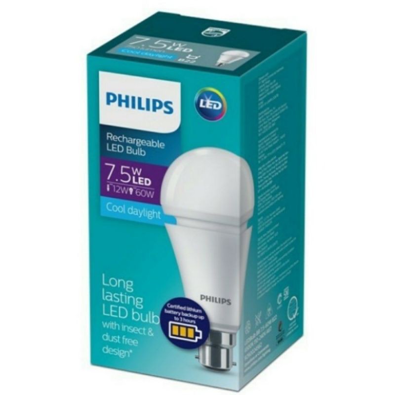 Lampu LED Philips Emergency 7 Watt Cahaya Putih - Ecolink Emergency 8 Watt Putih