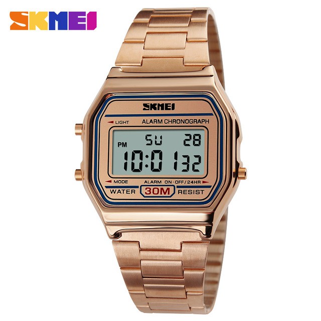 Jam Tangan Pria & Wanita / SKMEI 1123 Men LED Digital Stainless Steel / Jam Tangan Digital / SKMEI