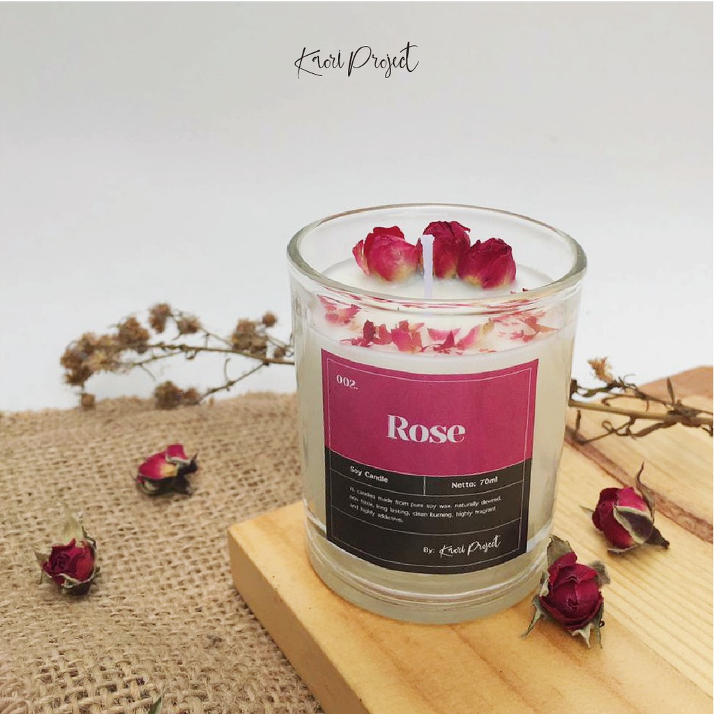 Kaori - 70 ml Lilin Aroma Terapi / scented Candle with Dried Flower
