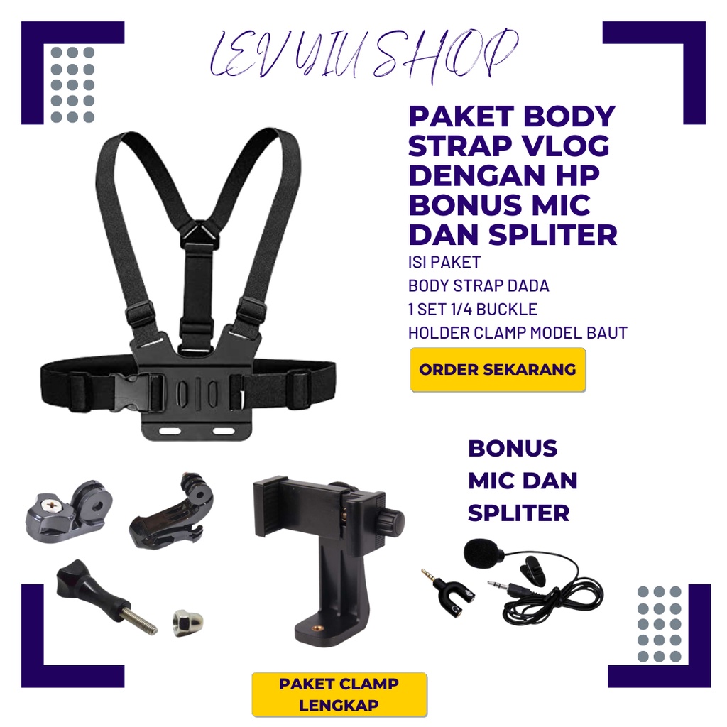 Mounting Hp Di Dada Dengan Holder Hp 360 Body Strap Dudukan Hp Untuk Motovlog  Lengkap