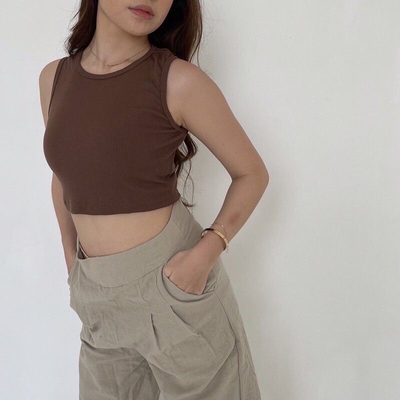 Rib Tanktop Crop Top / baju wanita korea / crop top korea