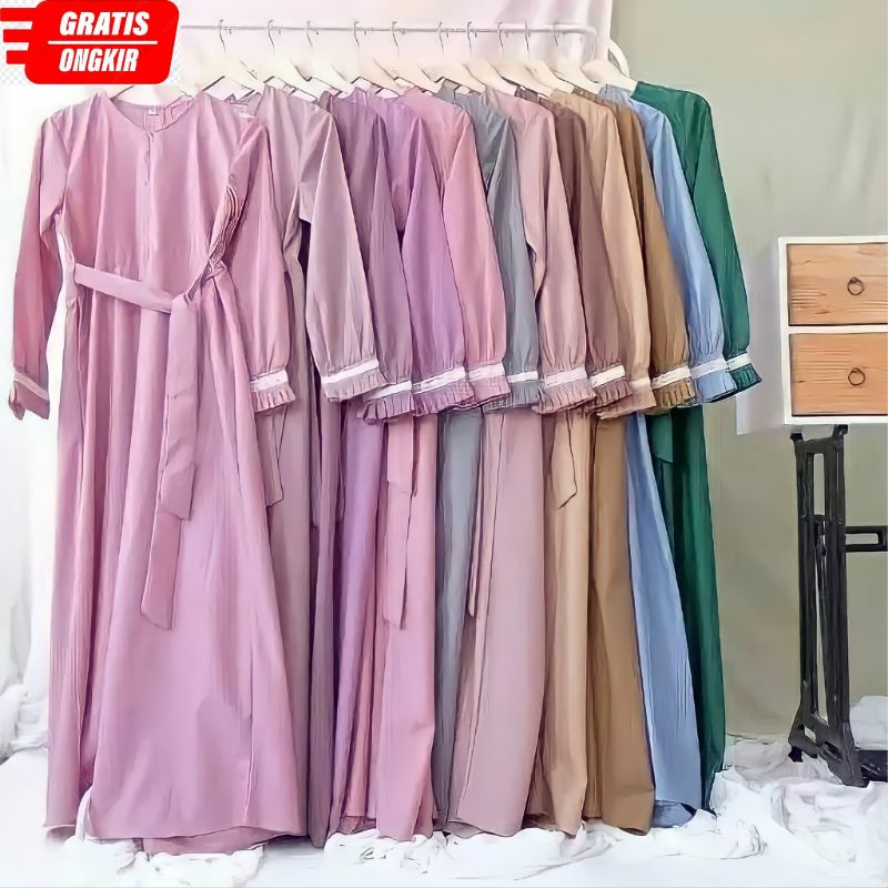 Gamis Katun Polos Toyobo Fodu Premium Basic Maxi Syari Murah