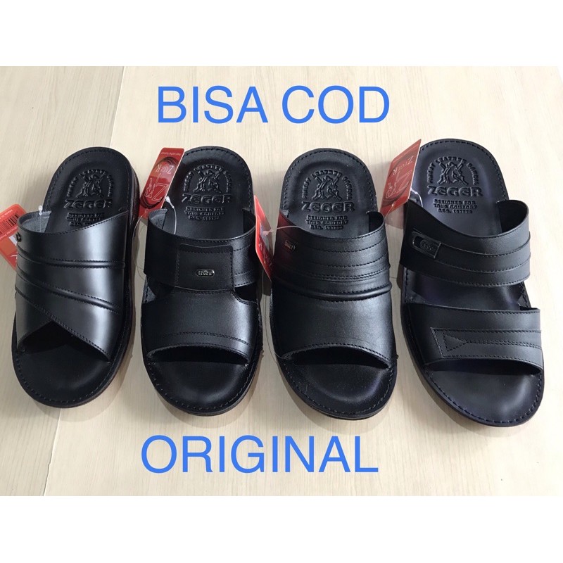 Sandal Kulit Slop Pria Zeger-Sendal Kulit Cowok Dewasa Zeger P 38-43/Original