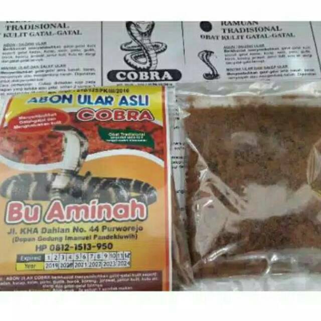 Abon Ular Cobra ASLI! "Bu Aminah" 100 GR @Menyembuhkan Gatal-Gatal Kulit@
