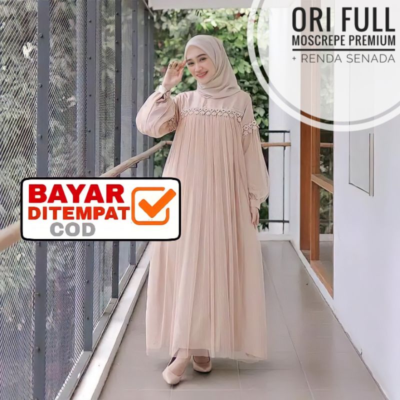 Gamis Renda Pesta Arab Import Jumbo Murah Mewah Terbaru Premium Maxi Zoya Kekinian Pakaian Wanita