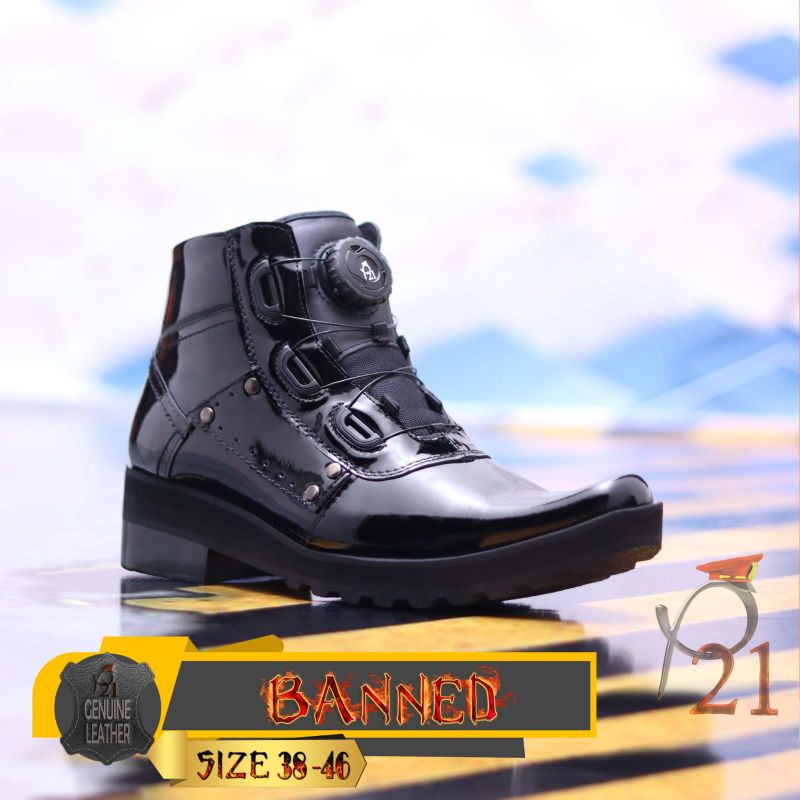 Sepatu PDH tali putar P21 new