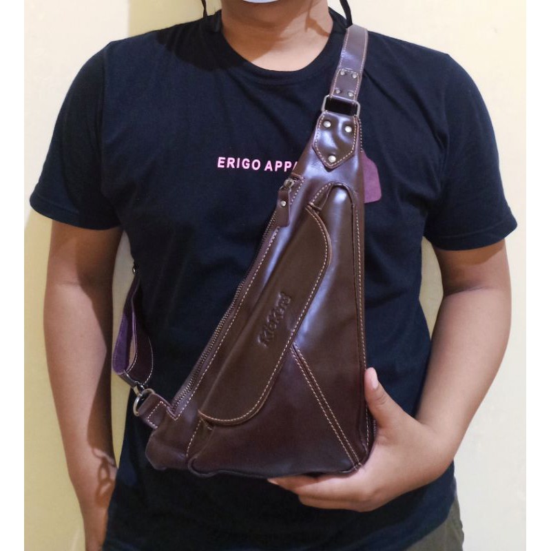Tas Waist Bag Model Pistol Kulit Sapi Asli