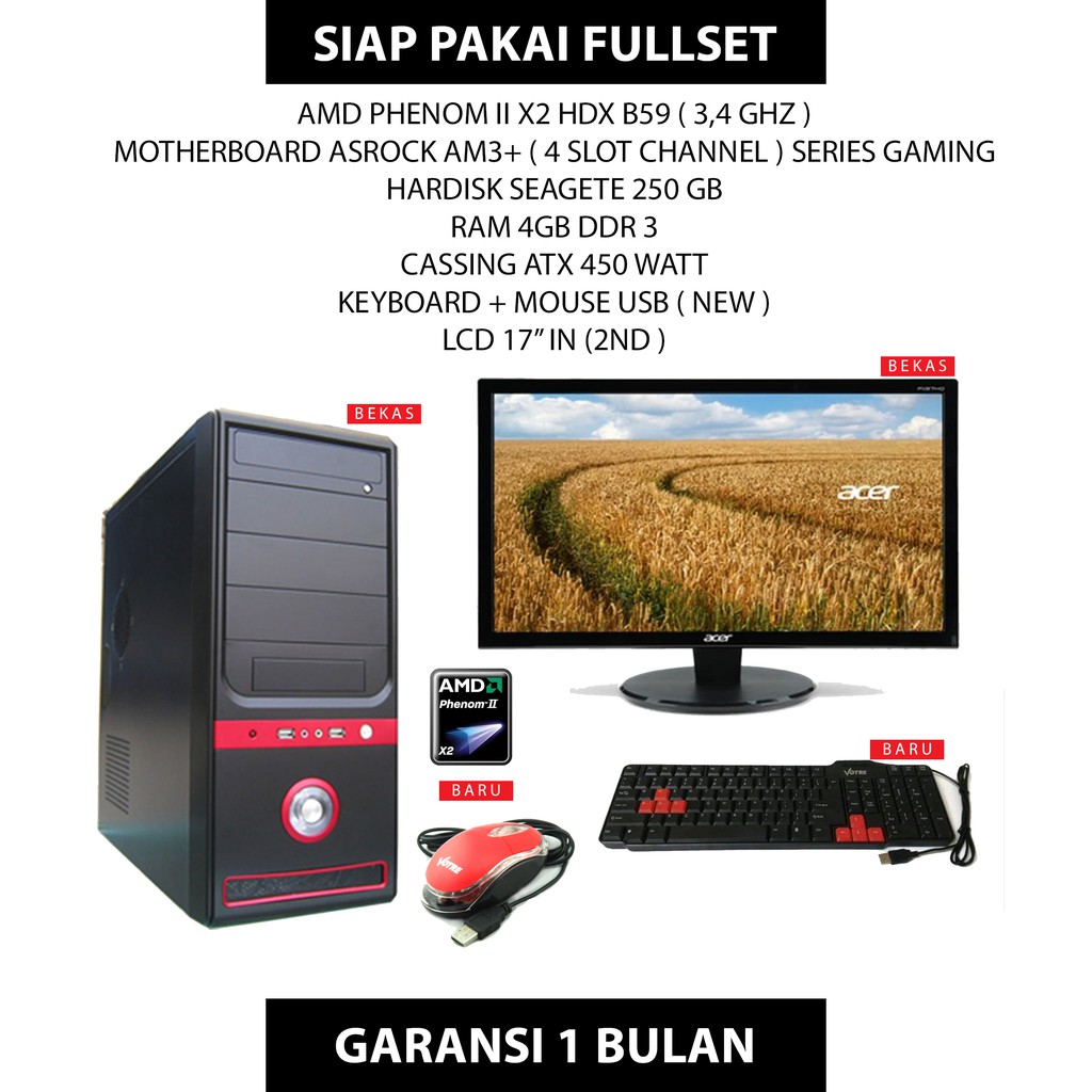 Paket Komputer Lengkap Amd/Intel ( PB, PES, Wow )