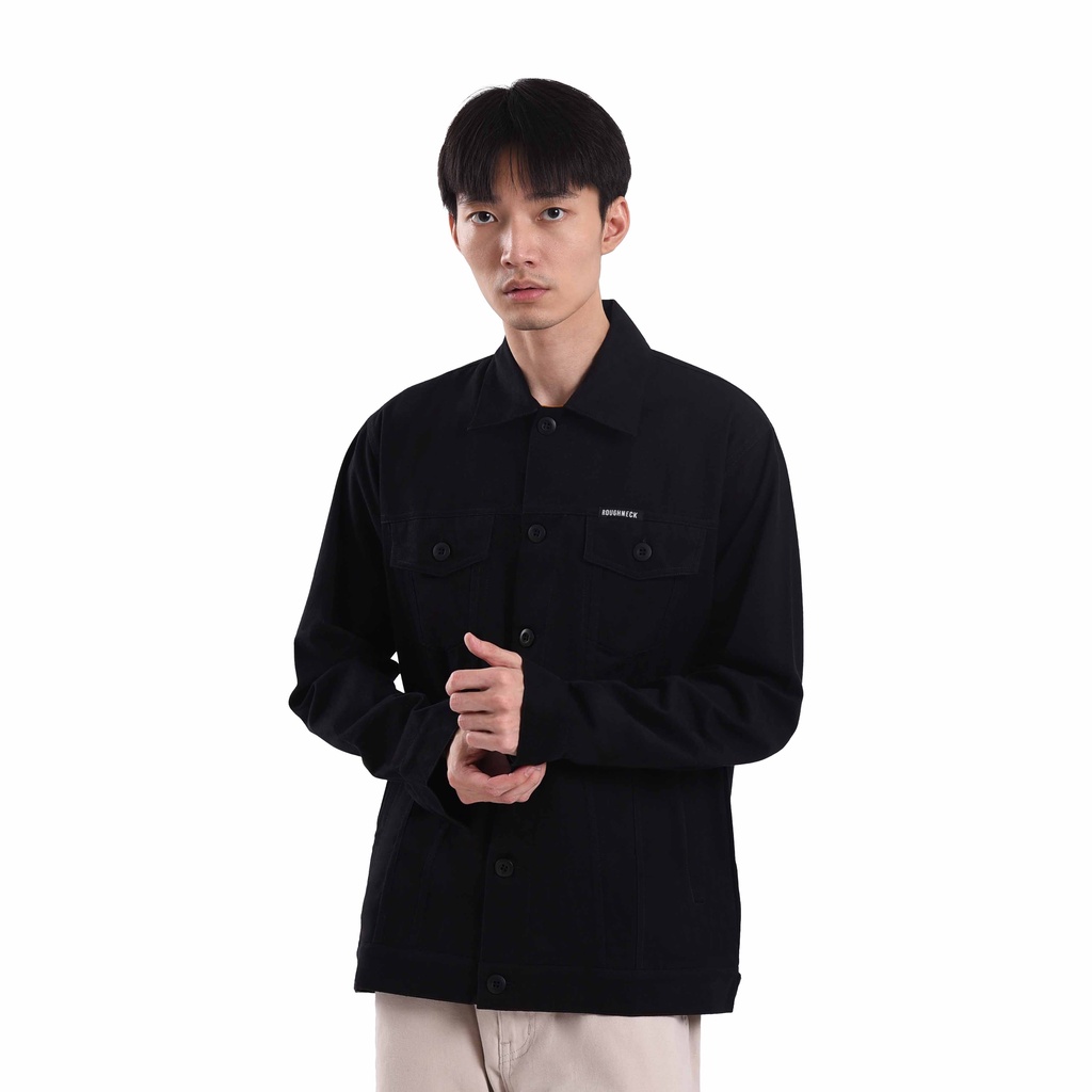 ROUGHNECK TJ001 BLACK GORGEOUS TRUCKER TWILL JACKET