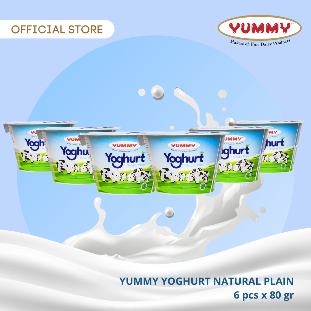 Yummy Yoghurt Natural Plain 6 x 80g