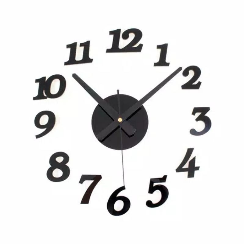 Jam Dinding Unik DIY Tempel Besar Giant Wall Clock Quartz Creative Design