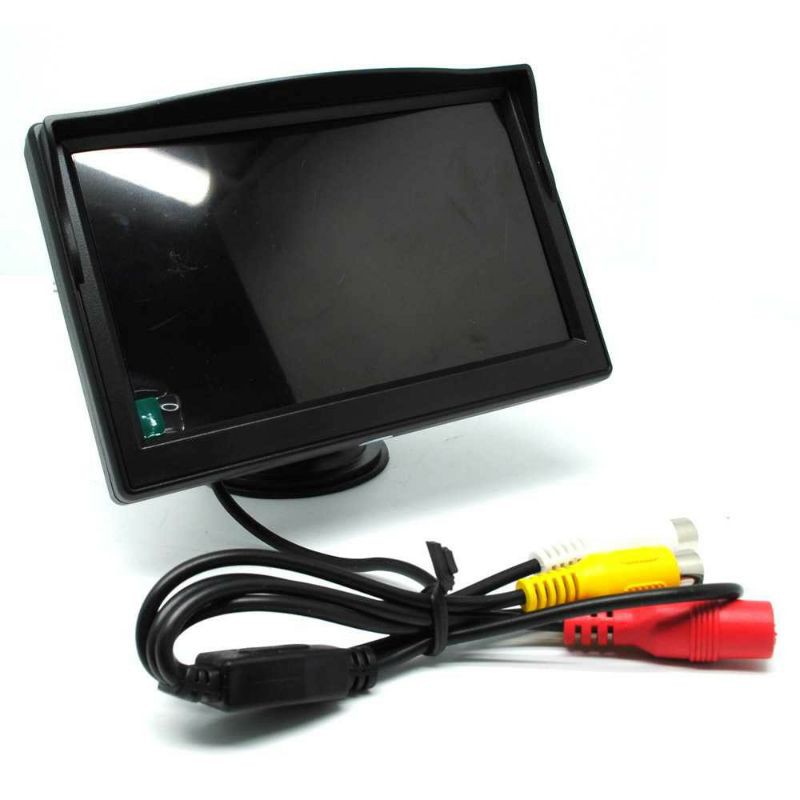 Monitor Rear View Parkir Mobil /Tracking parabola TFT LCD 5 Inch Black