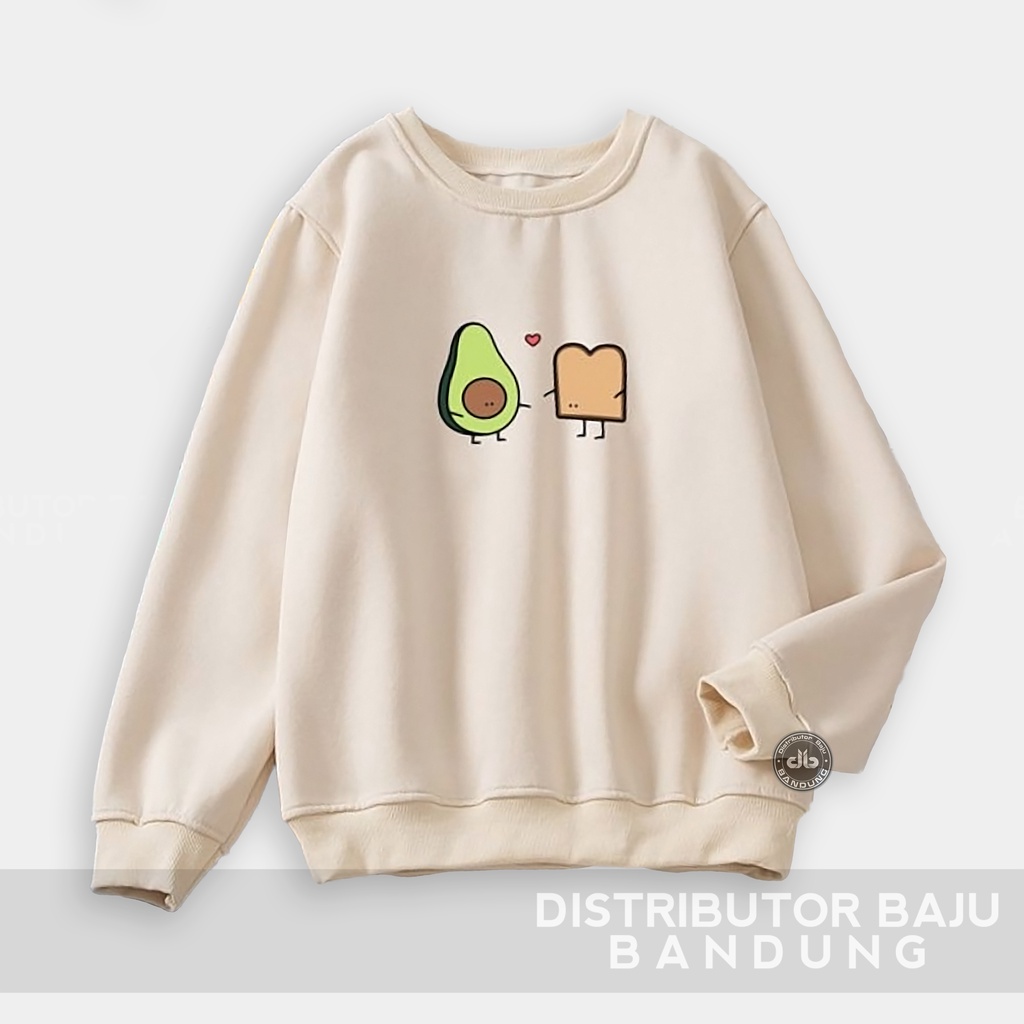 Sweater Wanita Pullover Avocado | Korean Style Sweatshirt Terbaru | Bahan Fleece Tebal | Allsize