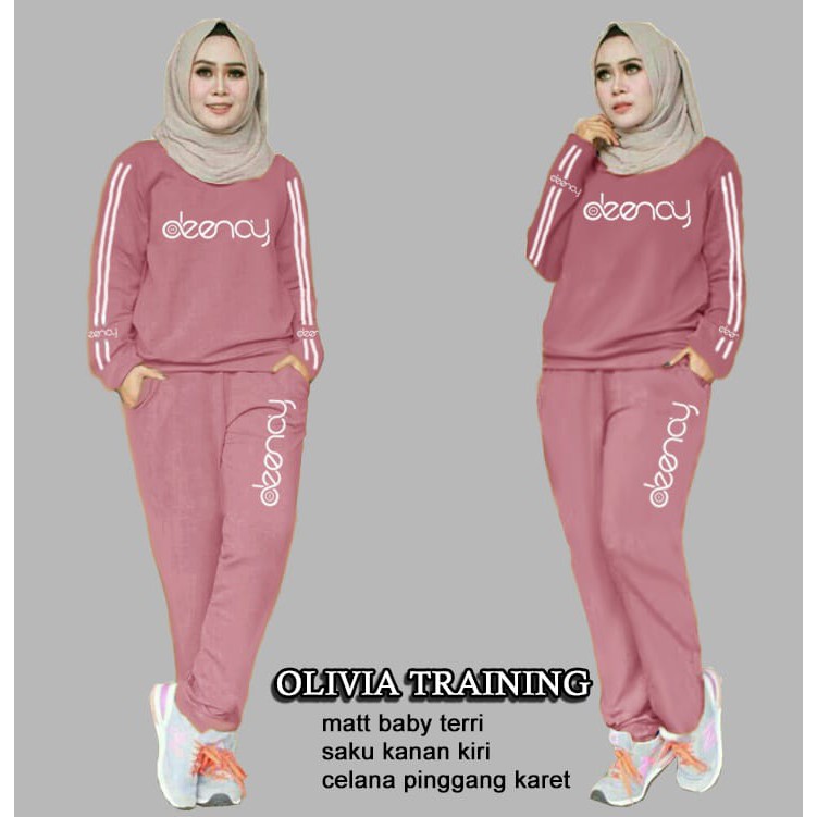 BOOM  Setelan Marimar Olivia L, XL , XXL, 3XL, Olah Raga Wanita, Baju Senam,Termurah, Baju Training