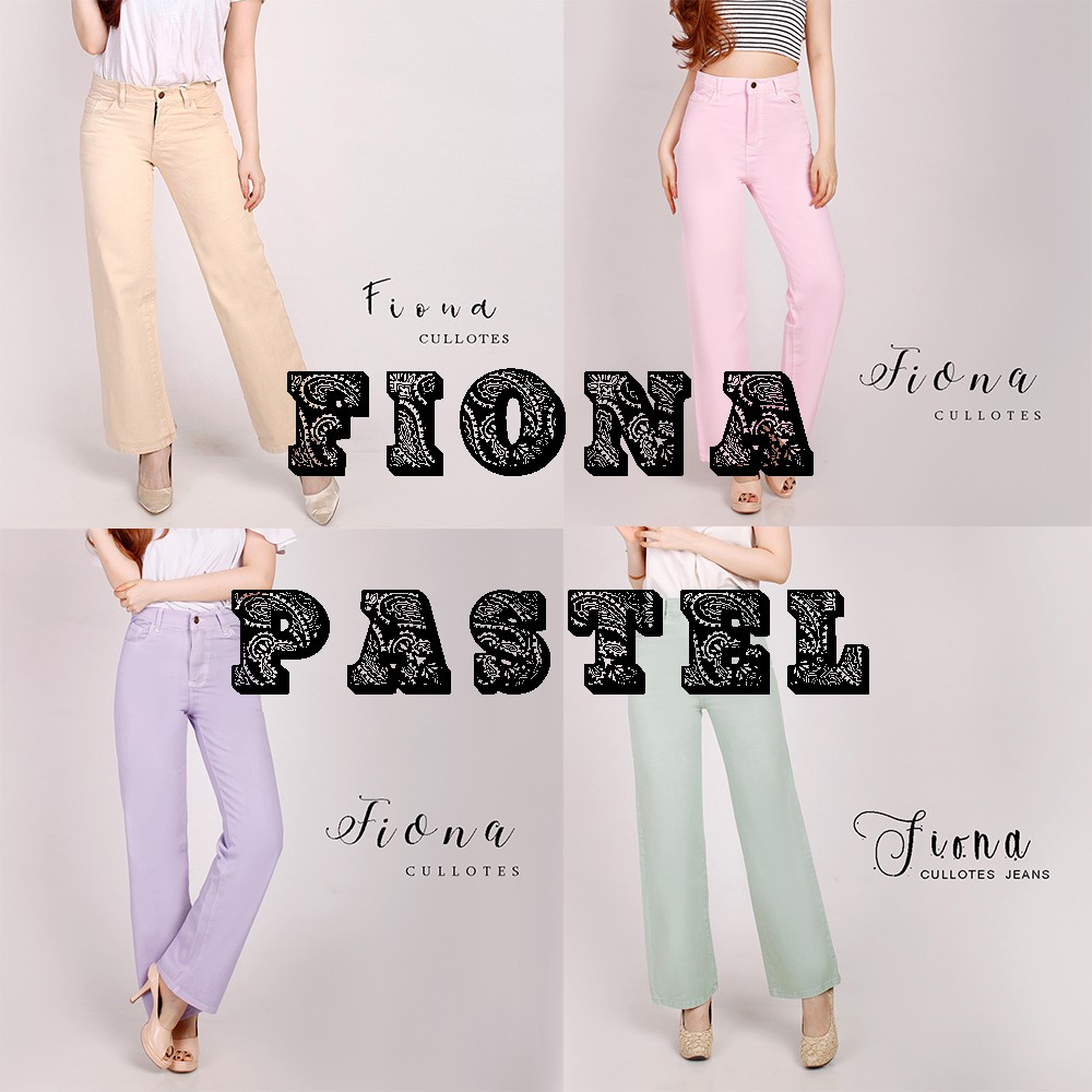 OSSO - FIONA KULOT JEANS WARNA PASTEL