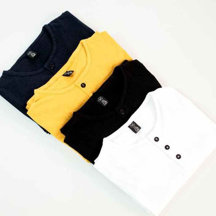 MANLY Kaos Polos Kancing / Kaos Polos Henley / Kaos Polos Hanley / Kaos Polos