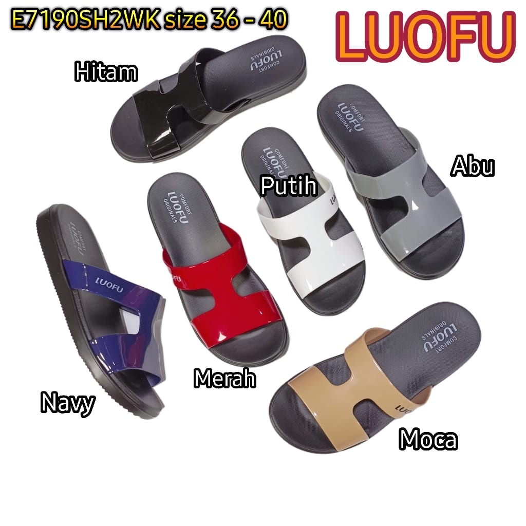 E7190SH2WK LUOFU ORIGINAL jelly sandal karet empuk murah selop wanita sendal import cewek