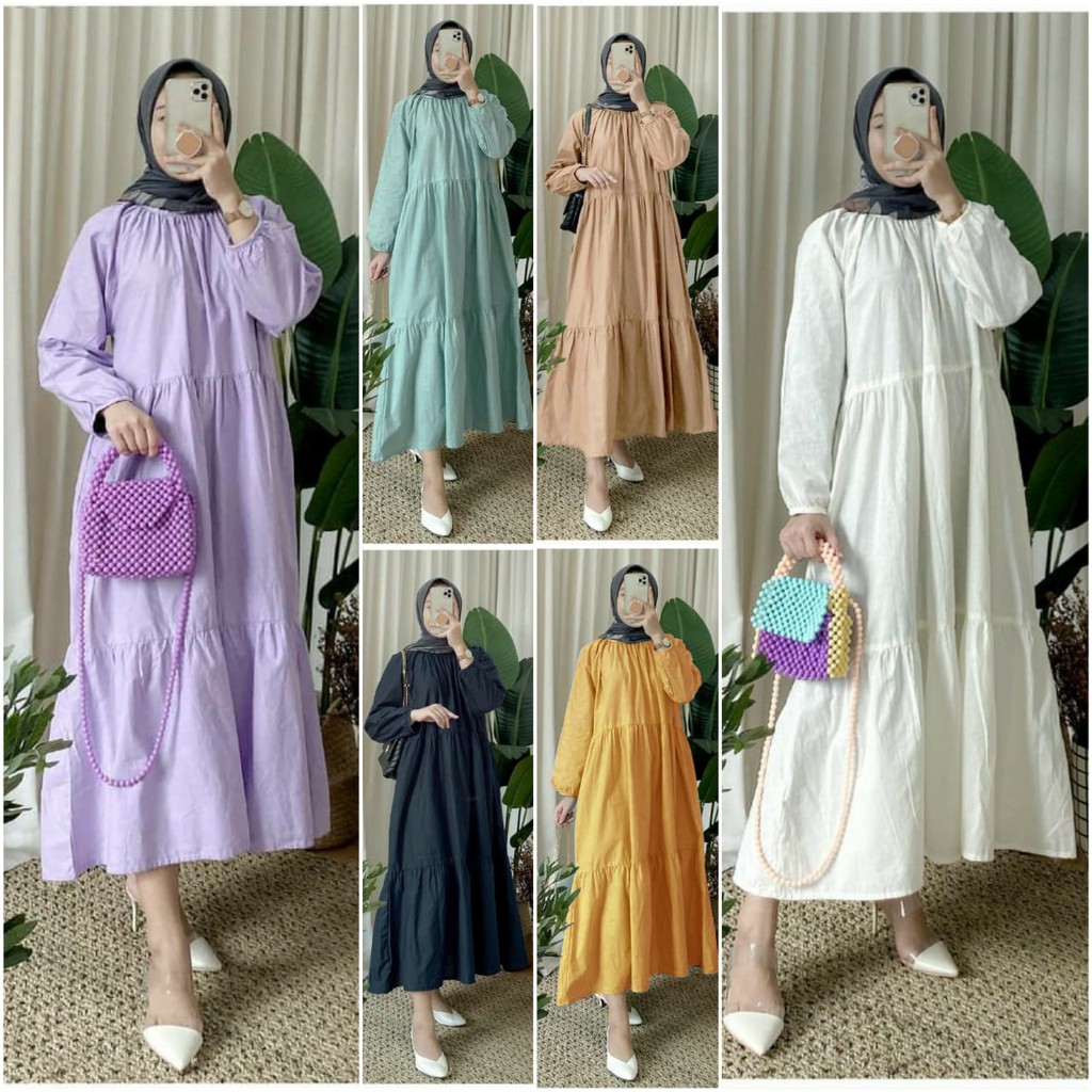 tunik  sabrina midi dress tunik jumbo / atasan wanita polos