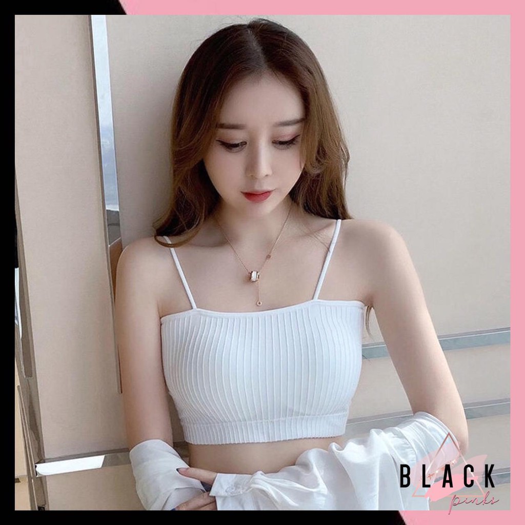 Blackpink Bra Kemben Seamless Pakaian Dalam Wanita Crop Top  Bralette 1112