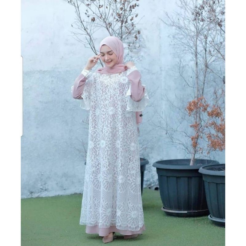 Gamis Remaja Wanita Kekinian Model Kekinian  Gamis Syar'i asdf Terbaru 2021 Lebaran Bahan MOSCRAPE