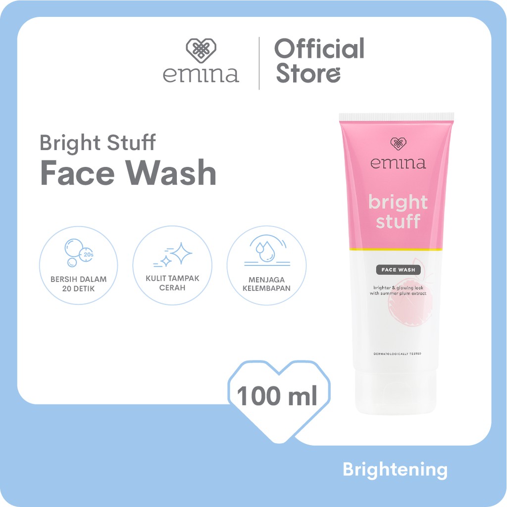 Emina Bright Stuff Face Wash 100 ml - Pembersih Wajah Foam Mencerahkan