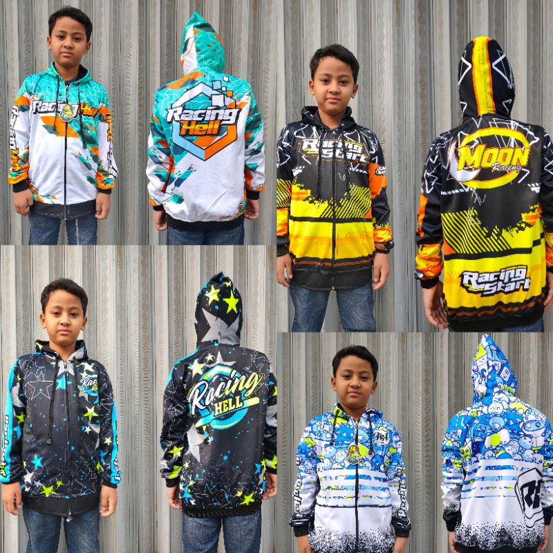Jaket racing Anak usia 7 Sampai 12 tahun