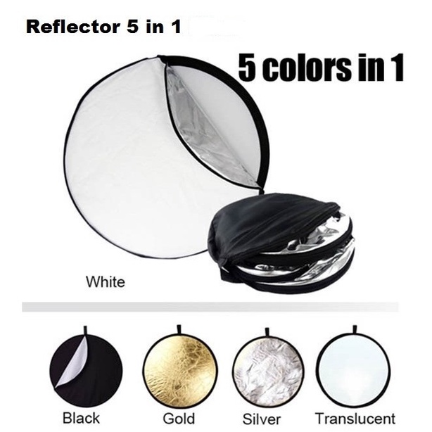 Lightning Reflector Reflektor Cahaya Pemantul Cahaya Studio Foto 5 in 1