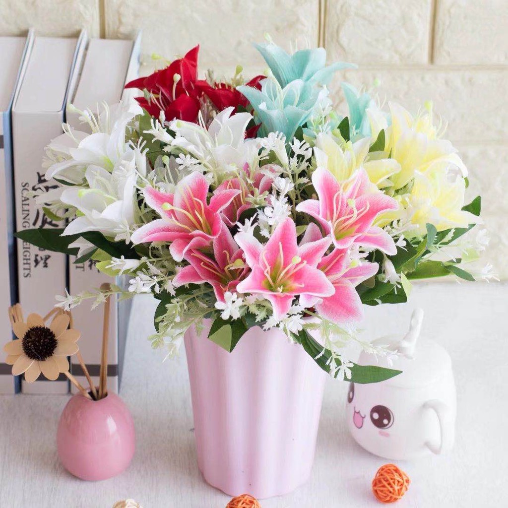 MYSTYLE BUNGA PLASTIK LILY 735 BUNGA HIAS PLASTIC ARTIFICIAL BUNGA ARTIFISIAL MURAH