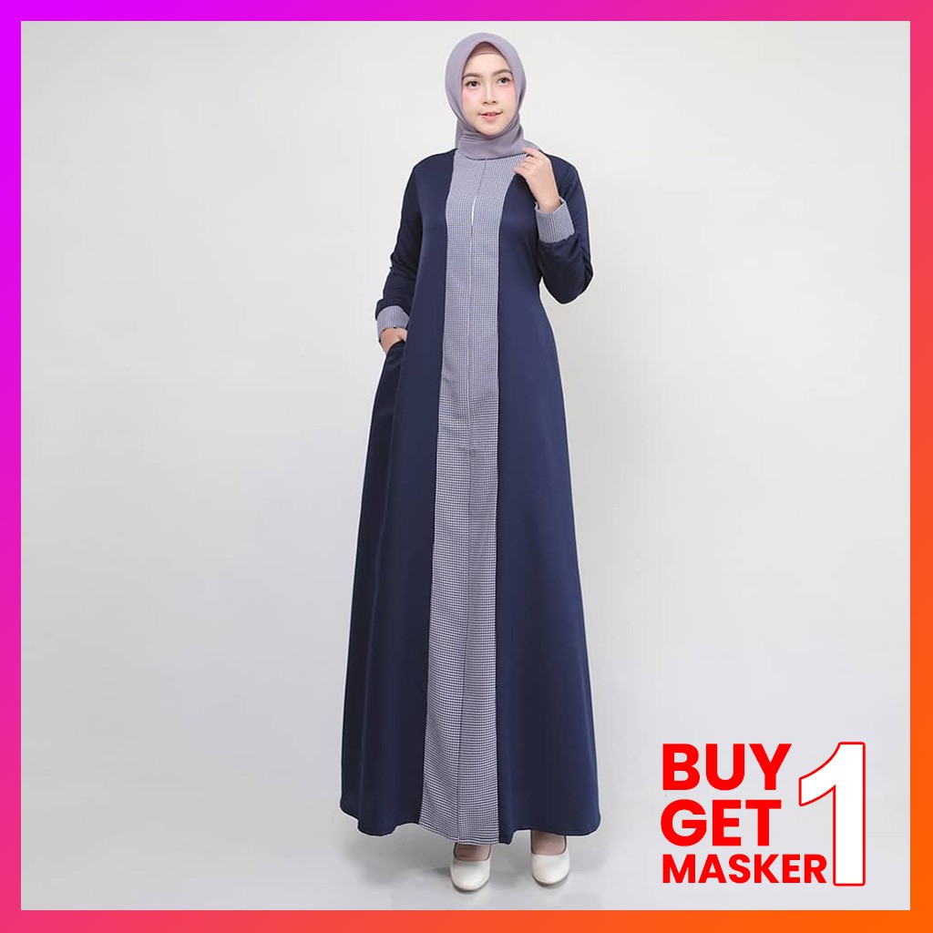 Baju Gamis MAIA Dress Baju Muslim Wanita Lebaran Terbaru Dress Busana Wanita Jumbo | Gratis Masker