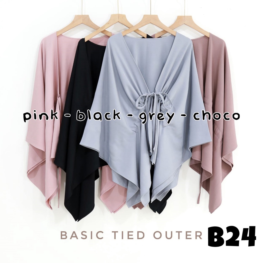 Baju outer luaran cardigan motif polos cantik pergi jalan casual fashion cewek wanita murah -24