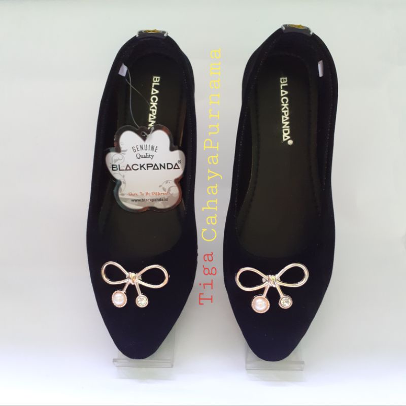 3CP BLACKPANDA FLAT SHOES SEPATU WANITA WARNA HITAM