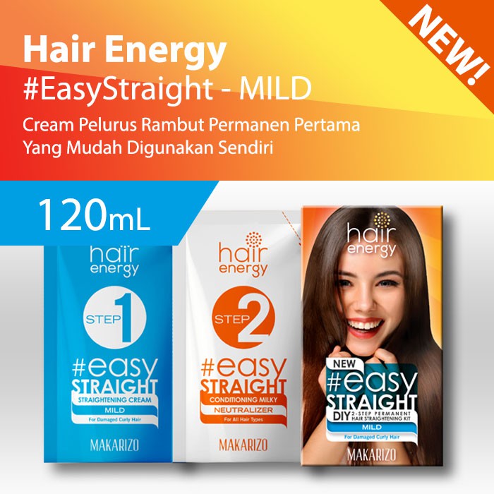 Makarizo Hair Energy Easy Straight - MILD 120 mL Pelurus Rambut / Makarizo Easy Straight