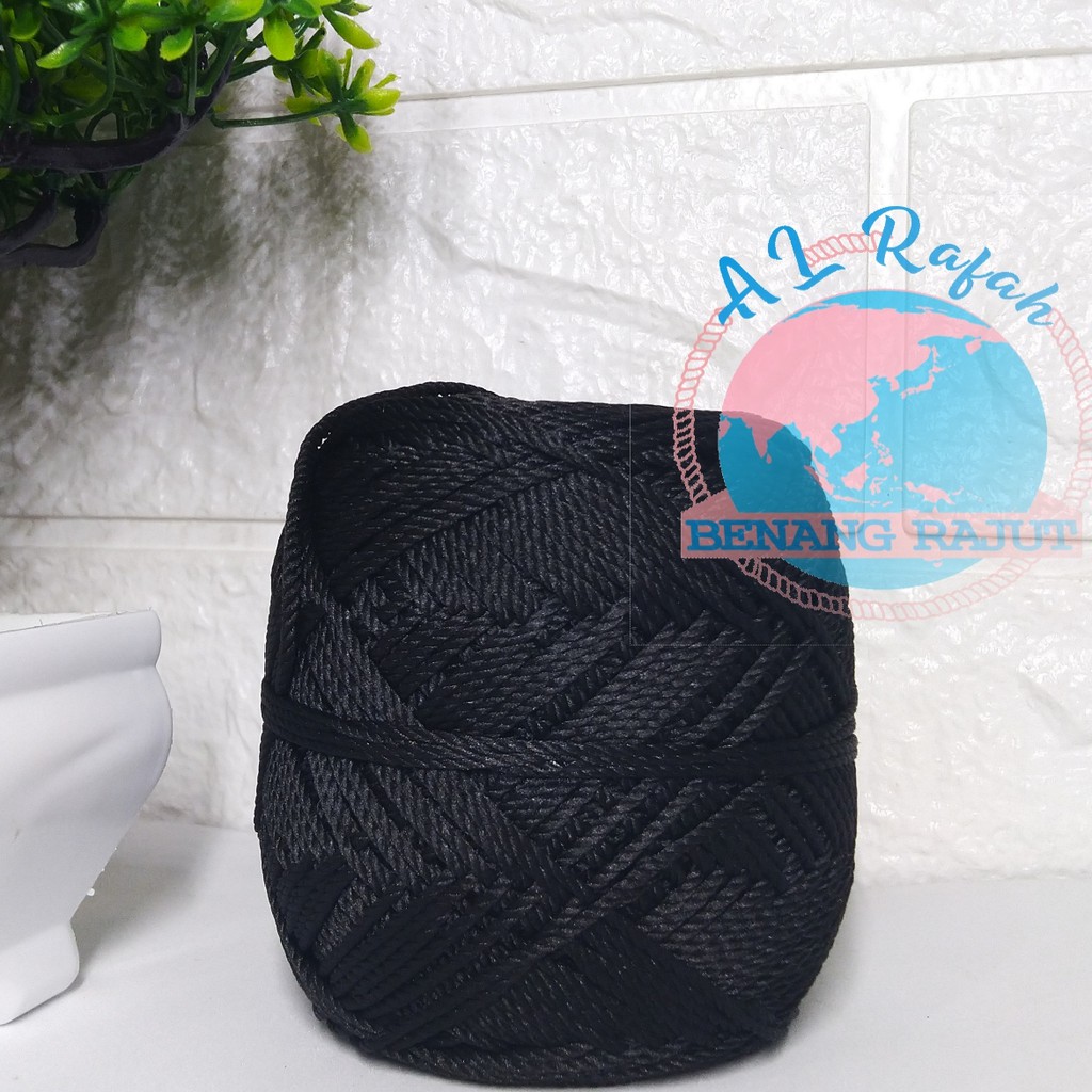 ALRAFAH - BENANG RAJUT POLY KILAP HITAM