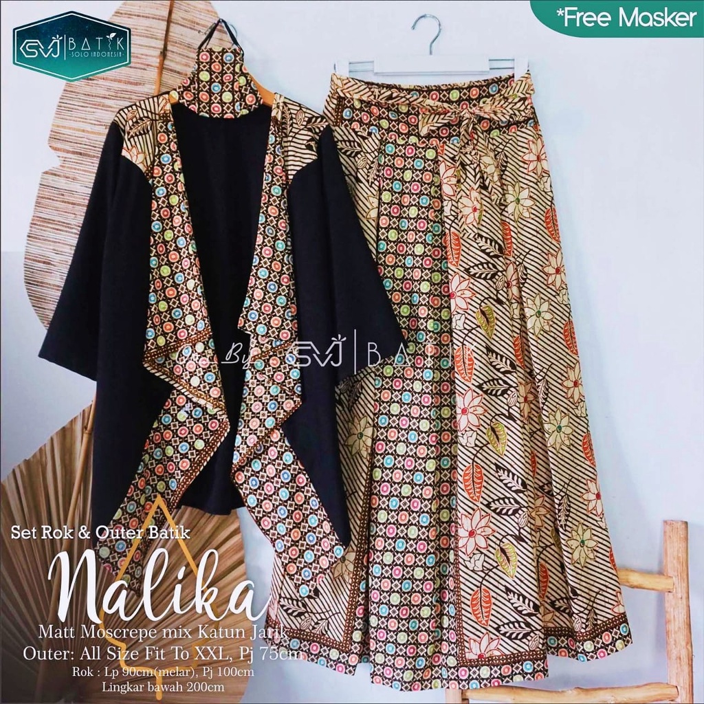 BATIK WANITA MODERN REMAJA SETELAN BATIK TERBARU OUTER ROK NALIKA ORIGINAL BY SVJ KEKINIAN