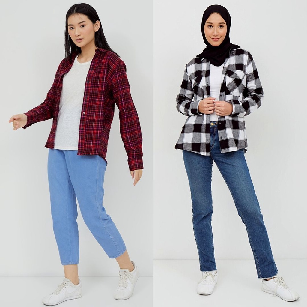 EXPRESS Boyfriend Flannel Shirt - Kemeja Flanel Pria Wanita Original - Kemeja Unisex