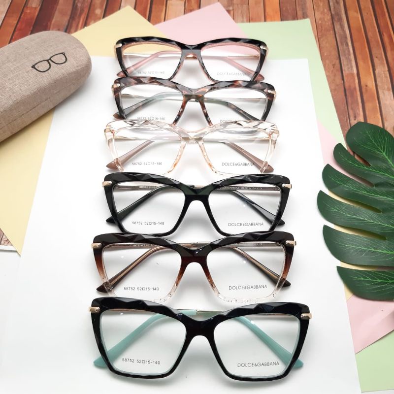 Frame/Kacamata DOLCE&GABBANA Cat Eye 58752 Wanita paket ganti lensa photocromic,antiradiasi,minus,cylinder