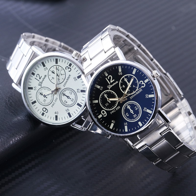 B1 Jam Tangan GENEVA STAINLESS STEEL/3 TITIK - New Watch Analog Stainless Steel - Fashion Wanita