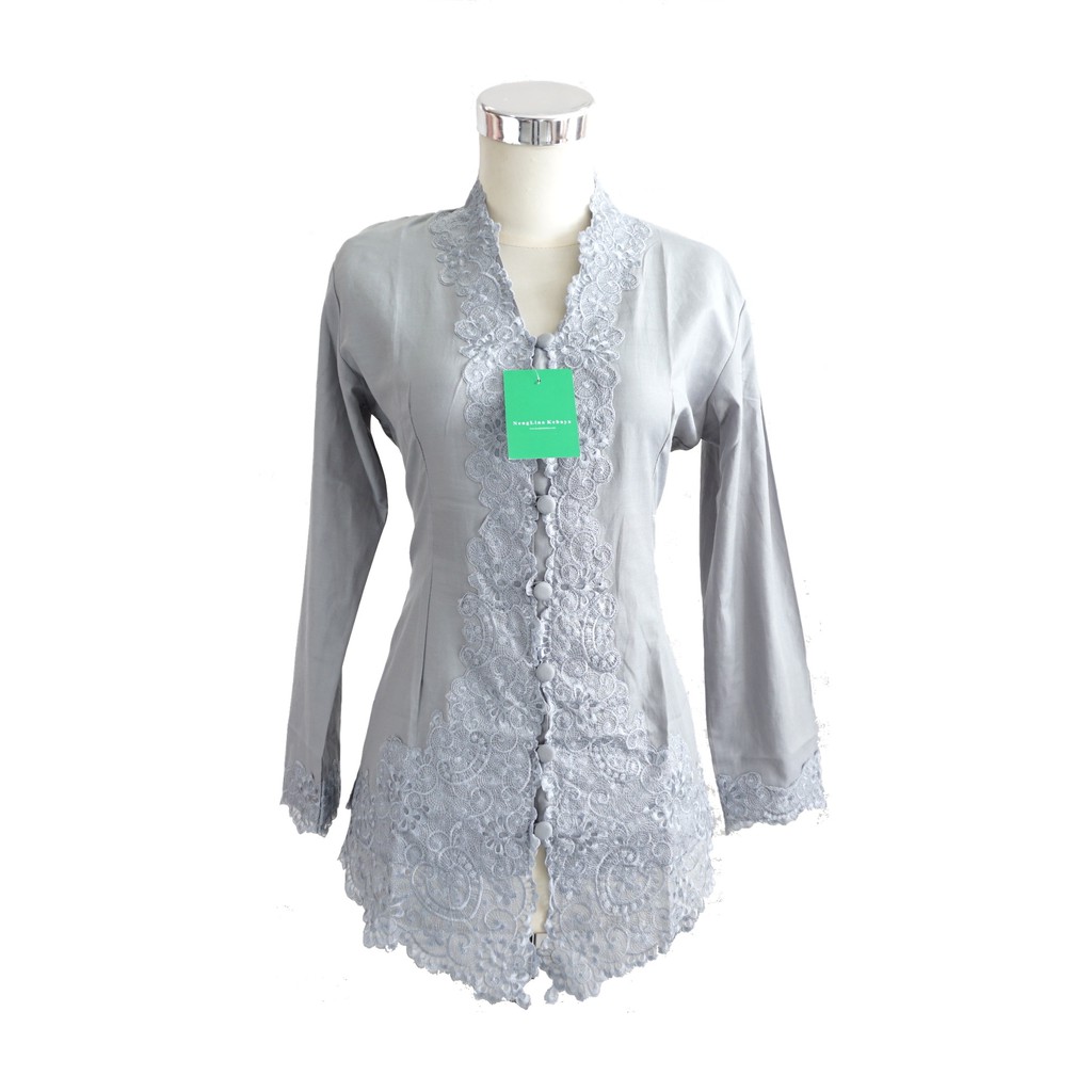Kebaya Encim Warna Abu Ada JUMBO