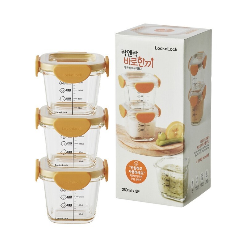 LocknLock Oven Glass Tritan Cap Baby Food Container - LLG510S3