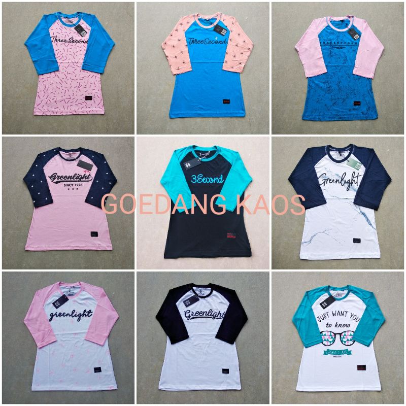 B2 KAOS 3SECOND / KAOS LENGAN PANJANG / KAOS WANITA / KAOS CEWEK / KAOS DISTRO / ATASAN WANITA 3/4
