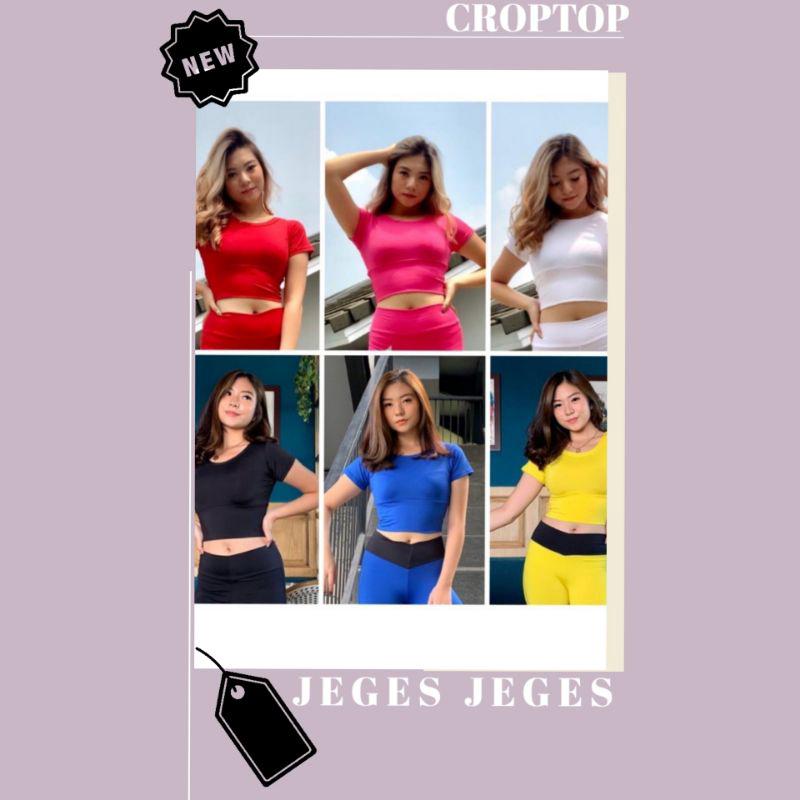 Atasan senam aerobik zumba yoga gym fitness model Crop lengan lubang / crop sexy