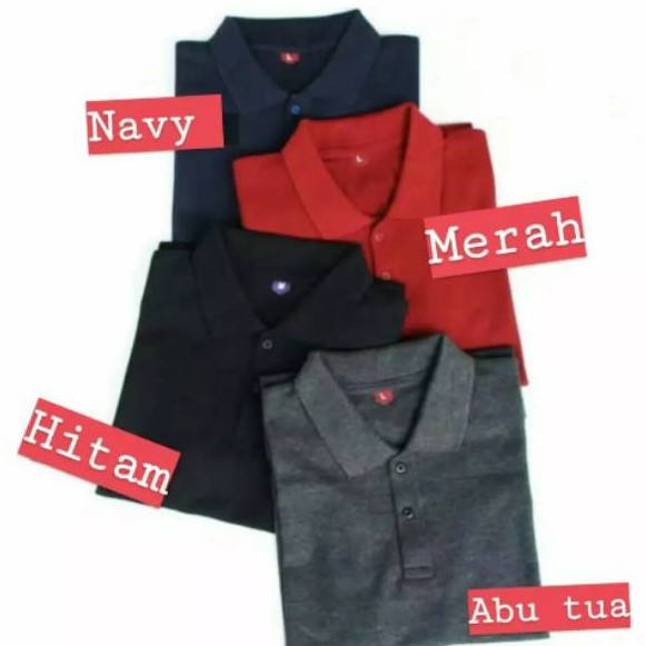 Kaos Polo Shirt Pria Lengan Pendek / Kaos Kerah Pria  / Kaos Seragam Polos m l xl xxl