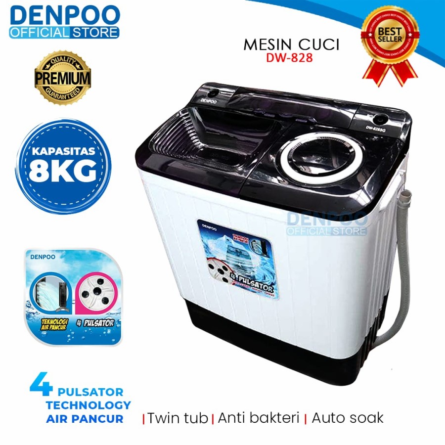 Denpoo Mesin Cuci 2 Tabung DW 828 4P